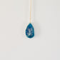 Foliage Etched Blue Agate Wall Hanging