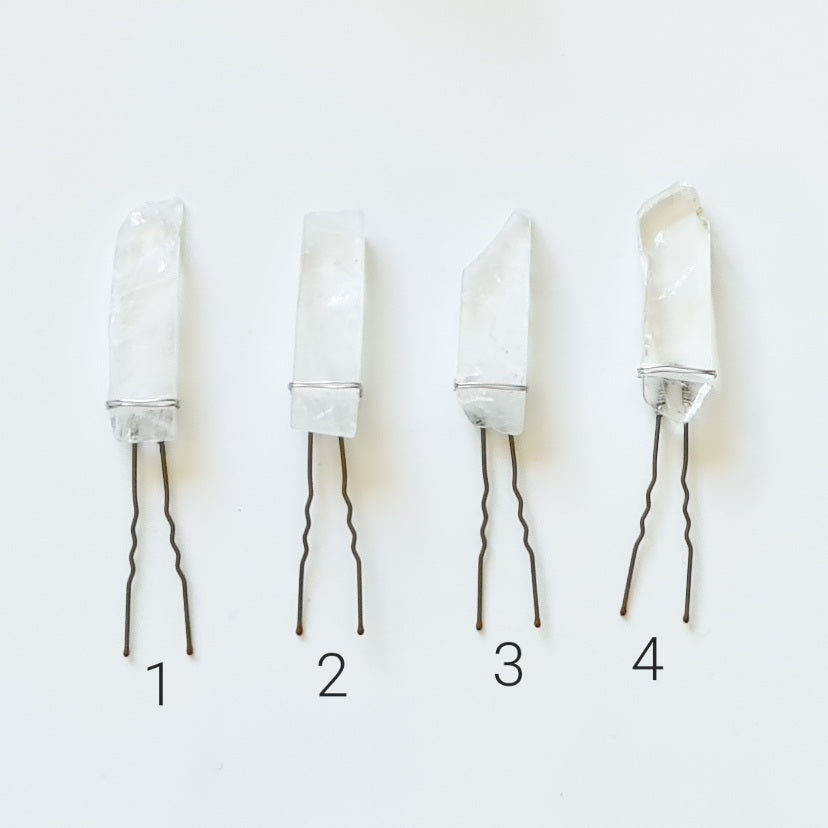 Clear Quartz Slab Hair Pin