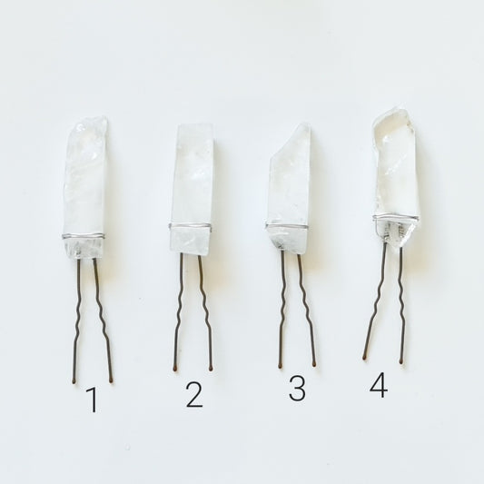 Clear Quartz Slab Hair Pin